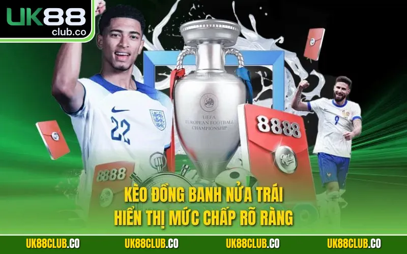 Kèo đồng banh nửa trái hiển thị mức chấp rõ ràng